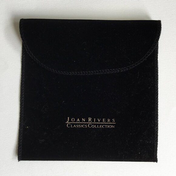Joan Rivers Black Velvet Jewelry Envelope Square Dust Bag Pouch - Picture 1 of 3